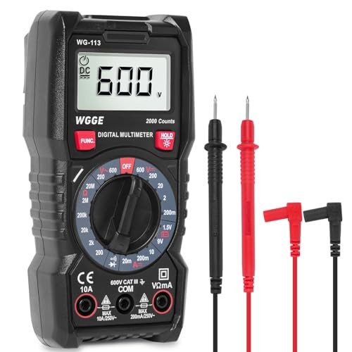 Digital Multimeter with Case, DC AC Voltmeter, Ohm Volt Amp Test Meter and