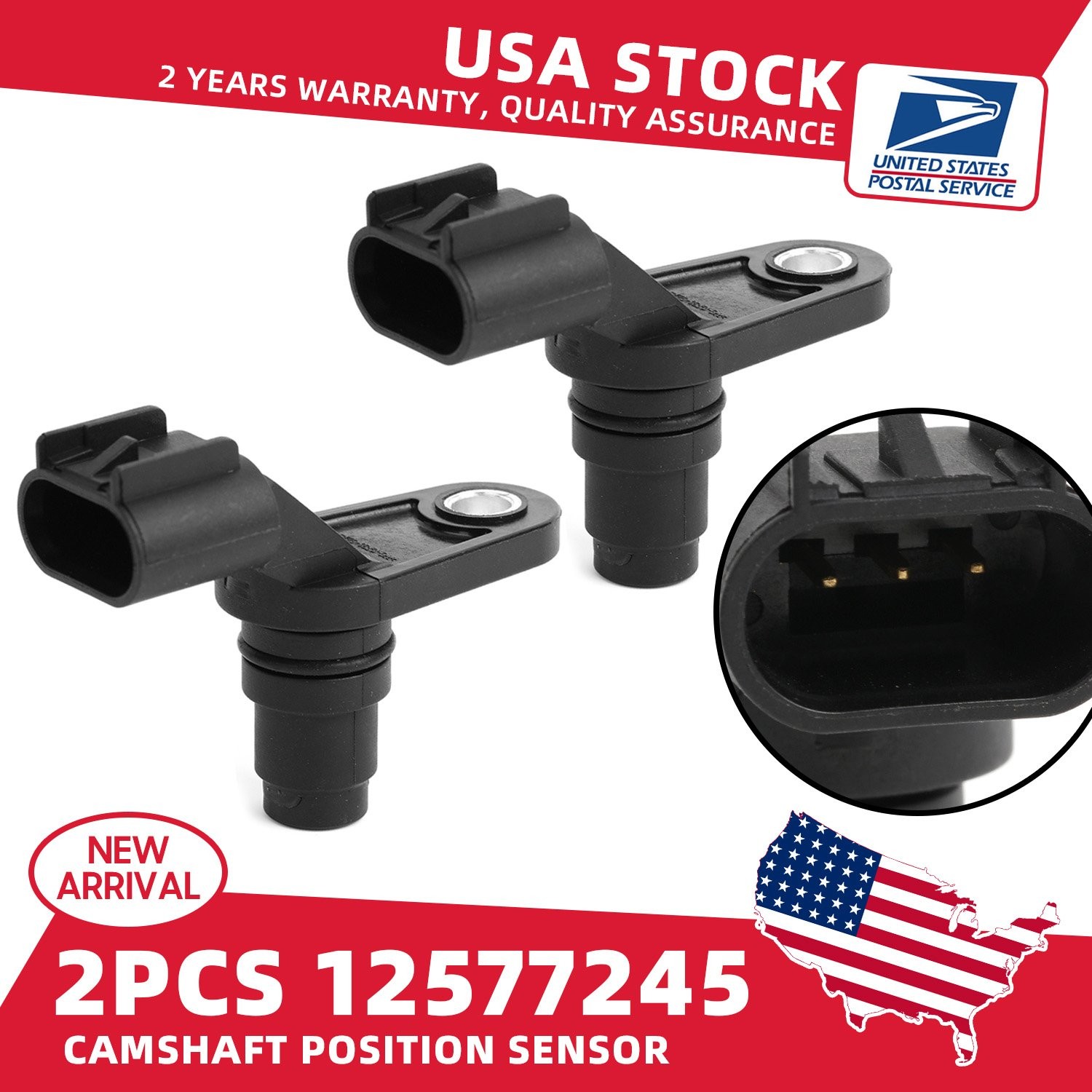 2 x Camshaft Position Sensor for BUICK CHEVROLET GMC SATURN 2.0 L 2.4L 2006-2017