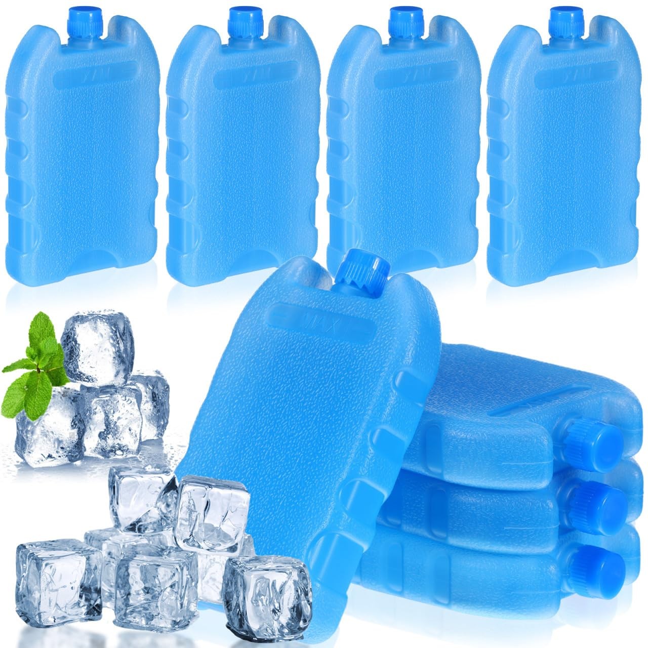 FENICAL Reusable Ice Packs for Air Conditioner Fans, 8pcs Small Plastic Freez...