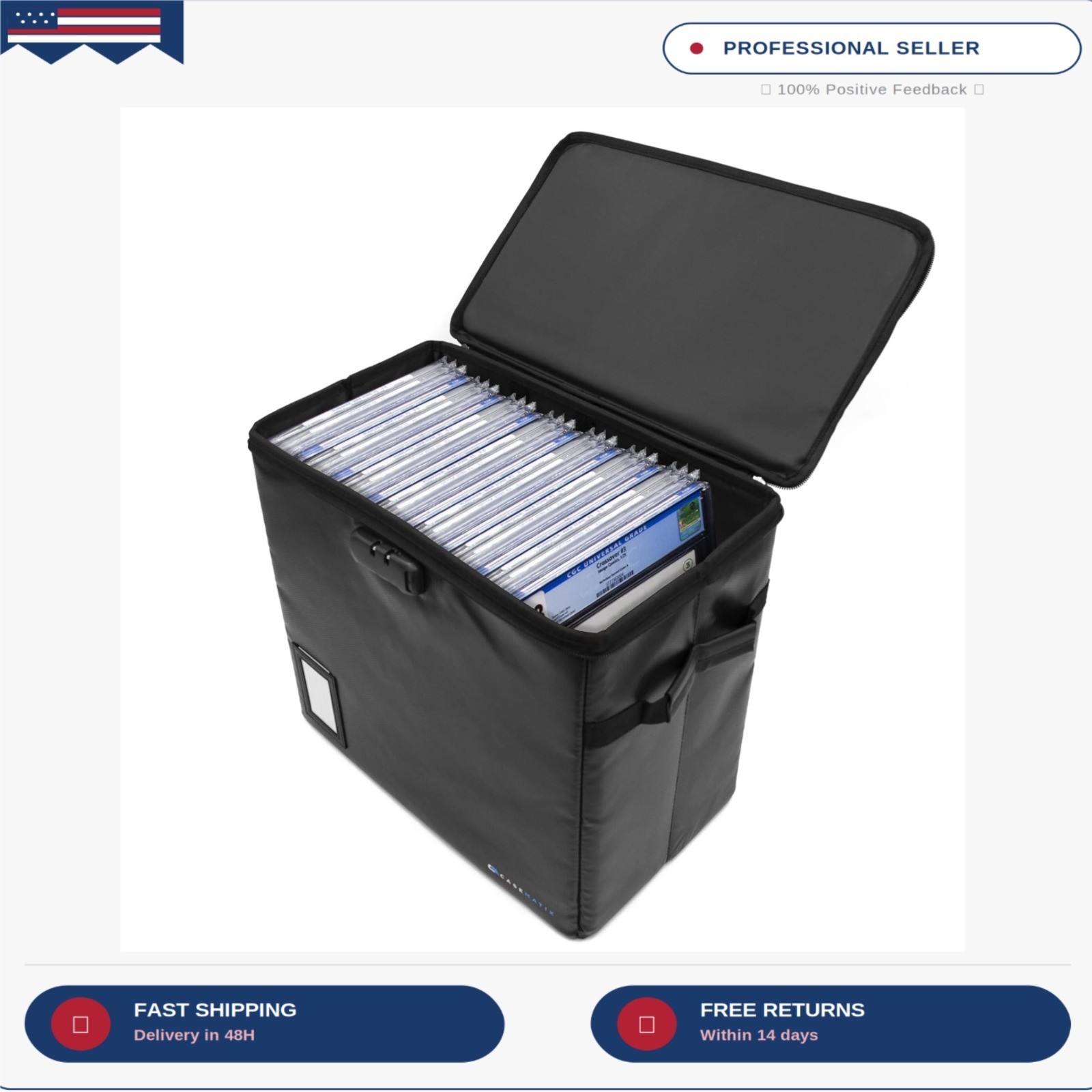CASEMATIX Graded Comic Book Storage Fits 30 CGC Graded Comics, Hard Shell Fire R