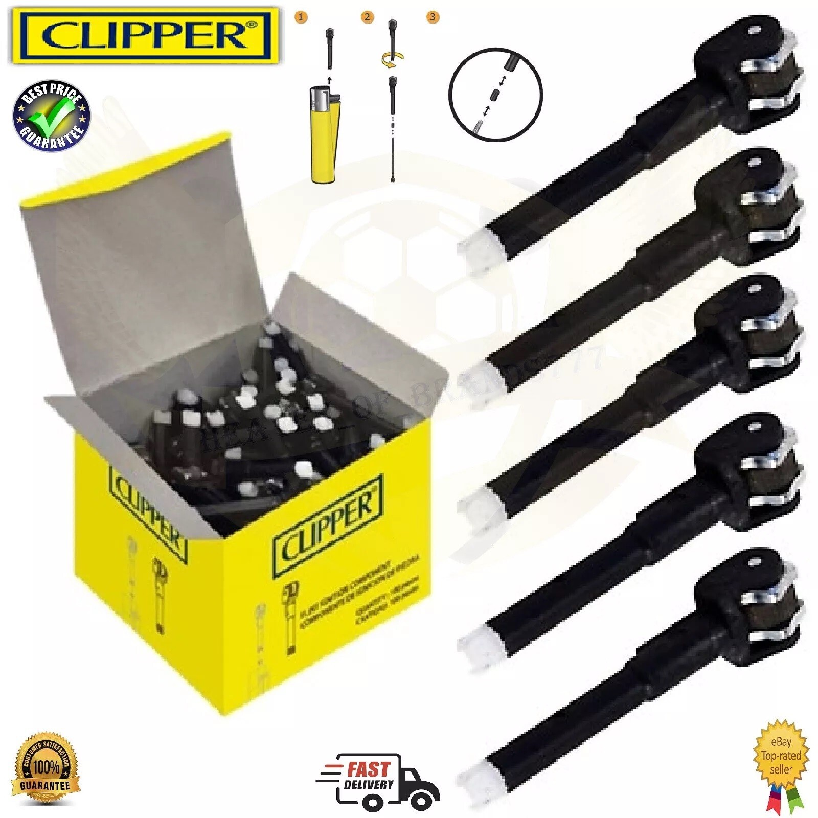 Clipper Lighter Spare Replacement Flint & Wheel Barrel Stem 1 Full Box (100pcs)