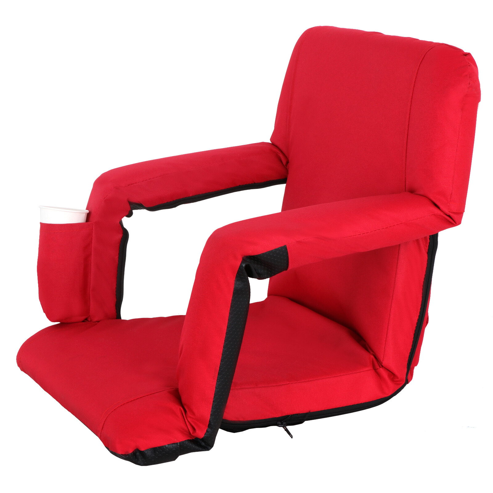 Stadium Seat Red Reclining Bleacher Chair Folding Perfect For Bleacher Lawn
