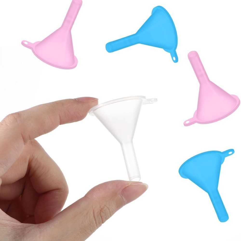 9 Piece Small Plastic Funnel Set for Refilling Perfume Bottles Capsules Powder