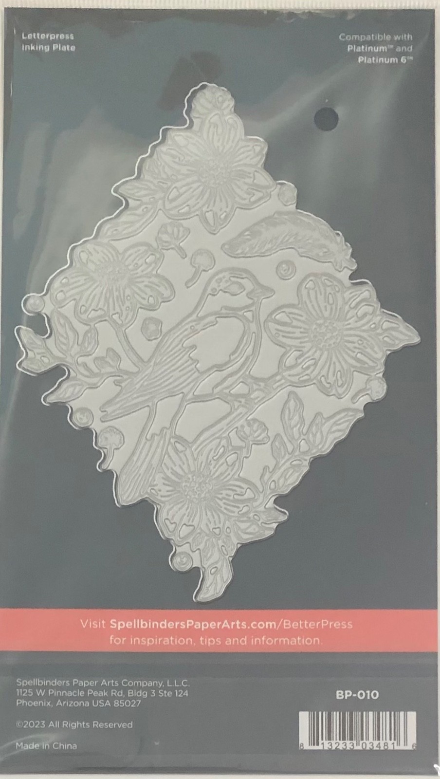 NEW Spellbinders DIAMOND AVIARY BetterPress Plate