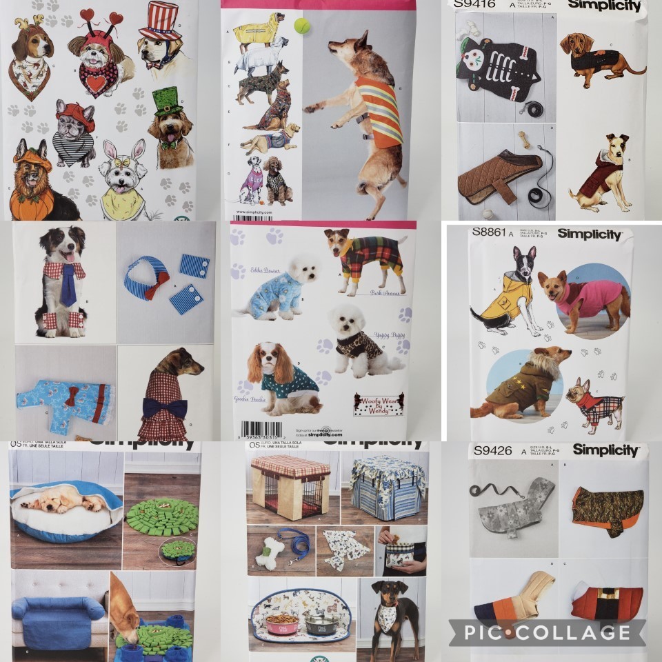 Simplicity UNCUT! U-PICK! Dog Accessories Sewing Pattern Pet Bed Shirt Coat Etc