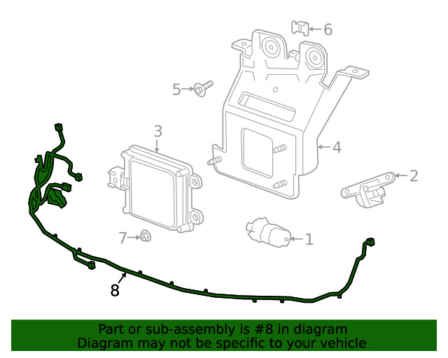 Genuine GM Front Object Alarm Sensor Wiring Harness 84893983