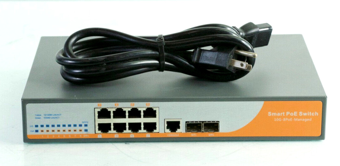 IC Realtime ICR-10G-8POE-Managed PoE Switch Tested/ Working o35