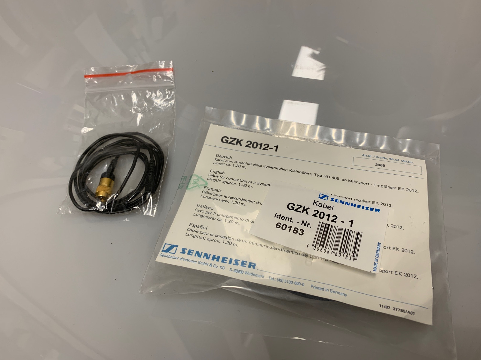 Cable Kabel for SENNHEISER EK 2012 (GZK 2012-1) for a dynamic earphone