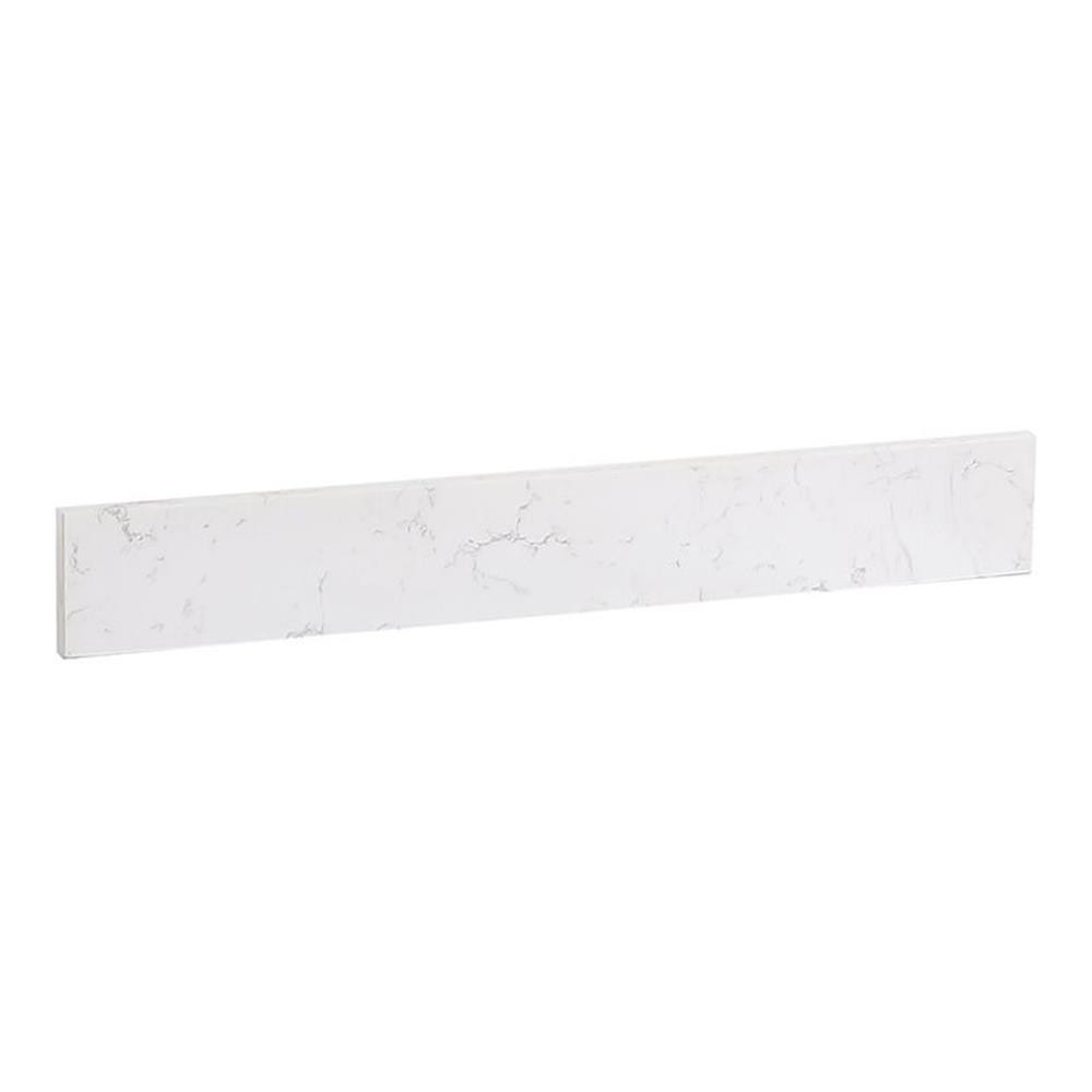 Pemberly Row 24" Traditional Quartz Backsplash in Calacatta White