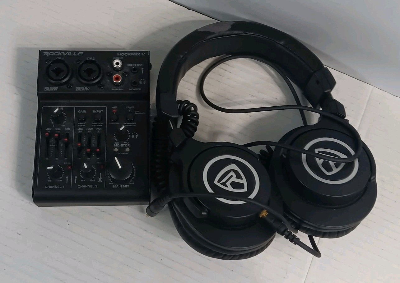 Rockville RockMix5 Rock Mix 5 Channel Mixer W/ Studio Headphone