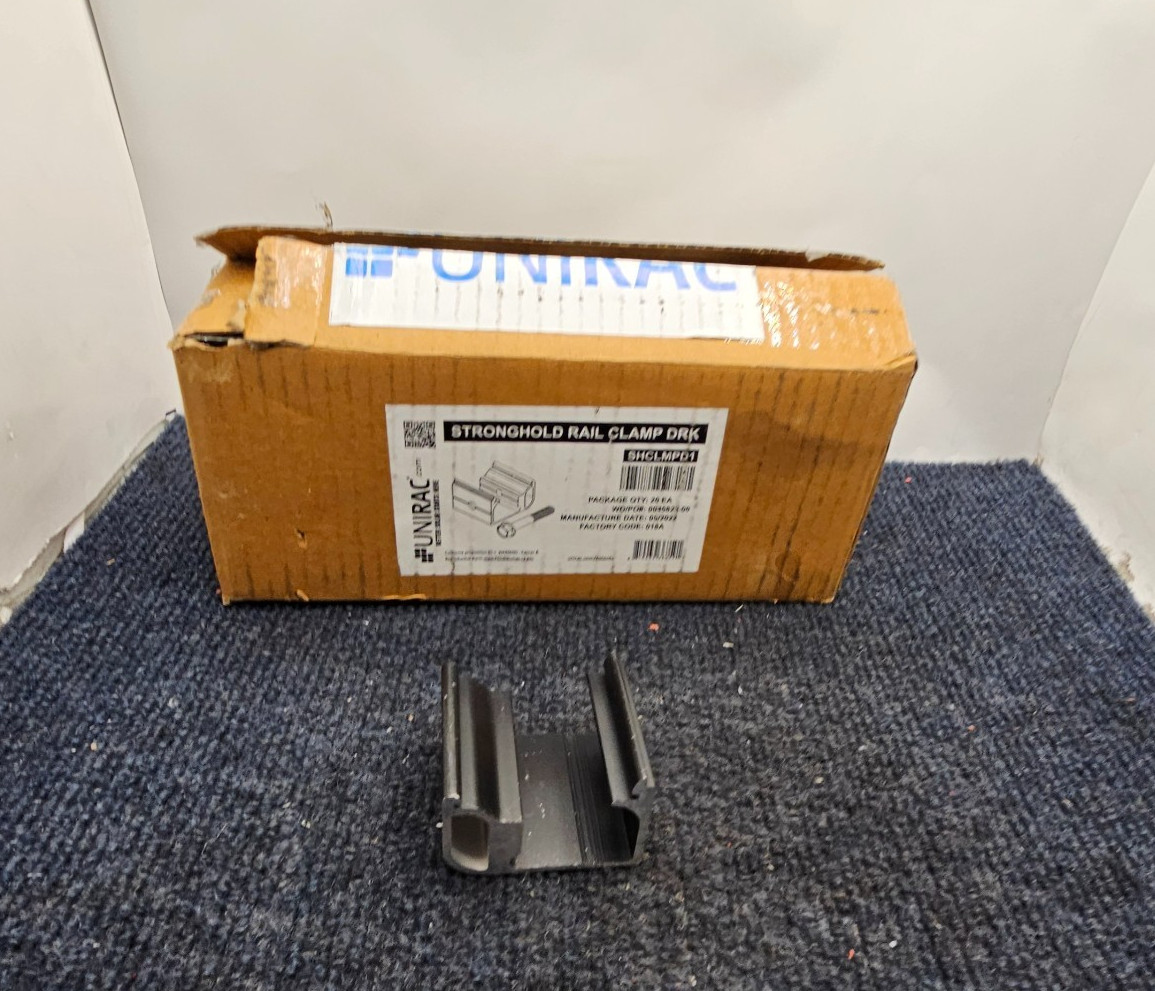 (QTY 20) Unirac SHCLMPD1 StrongHold Rail Clamp Dark