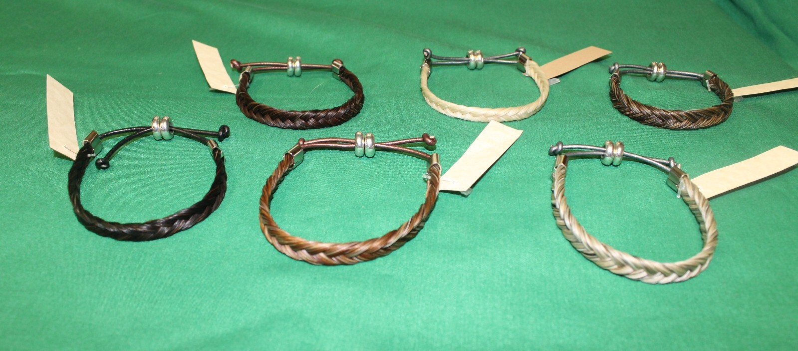 Equine Flat Braided Horse Hair Bracelet Adjustable Sizing - Cowboy Collectibles