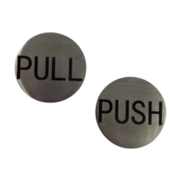 CRL RPP2BS Brushed Stainless 2" Round Push/Pull Set - Etched Stainless Steel