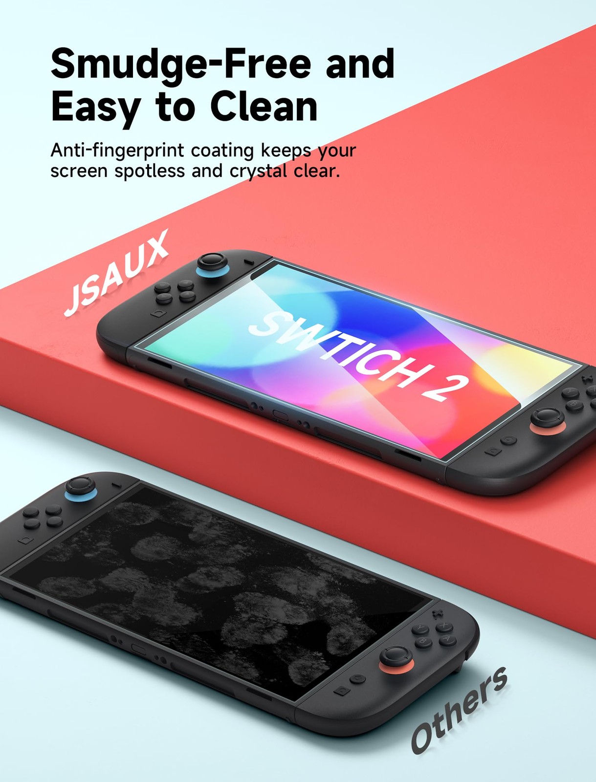 JSAUX 3-Pack Tempered Glass Screen Protector for Nintendo Switch 2 2025 Easy ...