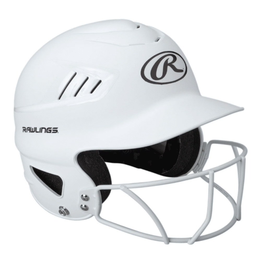 Fastpitch Softball Helmet with Full Face Guard, Matte White Finish