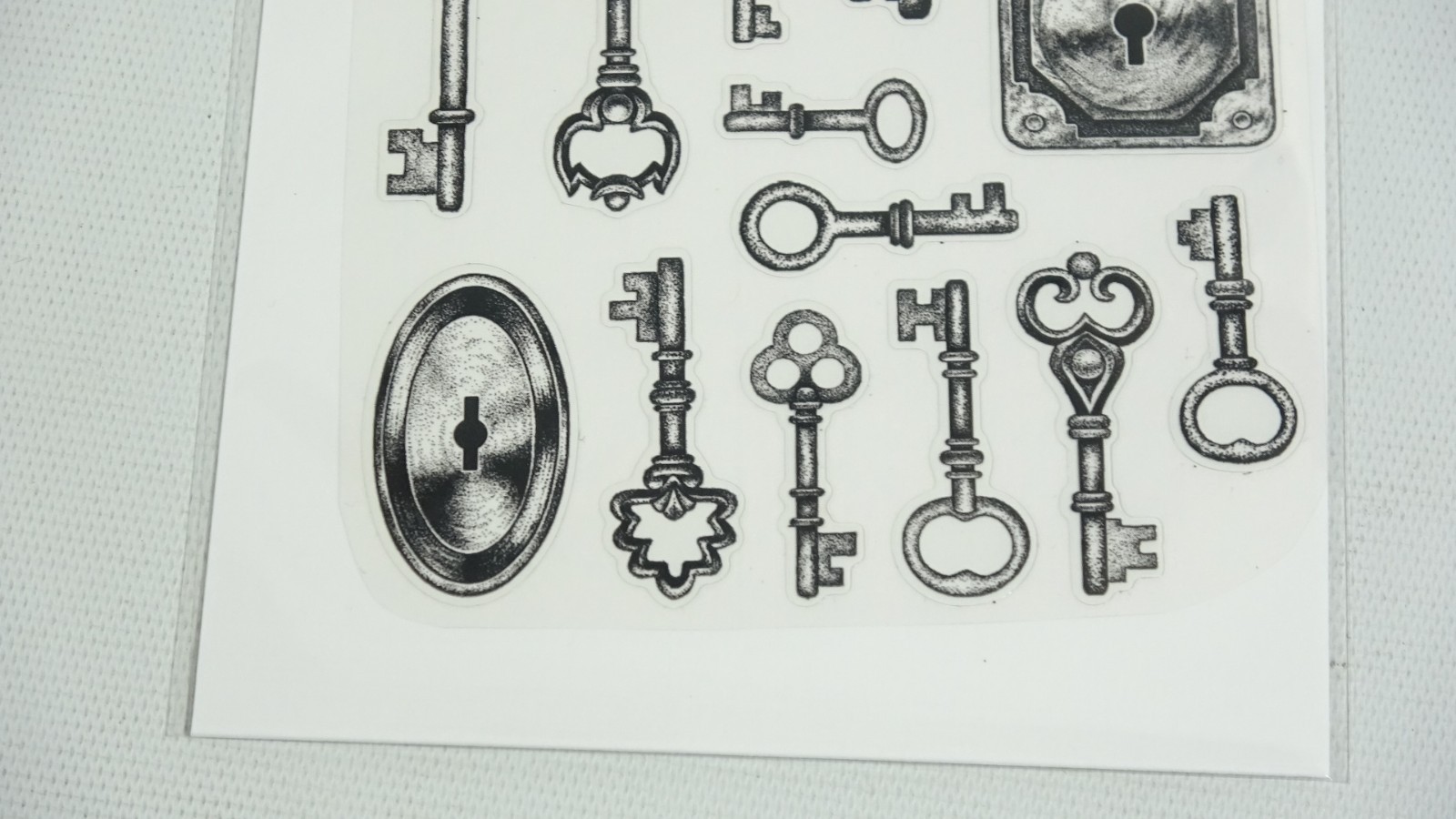 1 Sheet Gothic Antique Style Halloween Skeleton Keys Stickers
