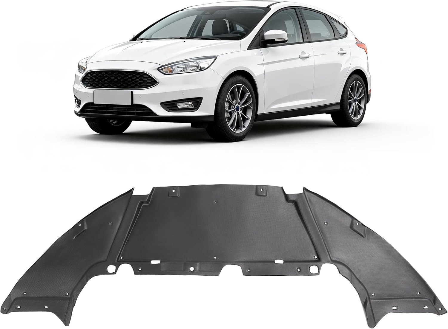 Front Lower Engine Splash Shield Compatible with 2012-2018 Ford Focus 2.0L