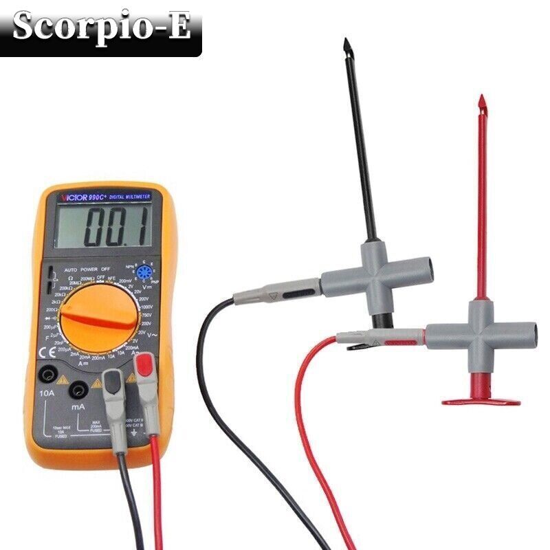 4mm Banana Plug Multimeter Test Lead with Wire Piercing Puncture Probe Test Hook