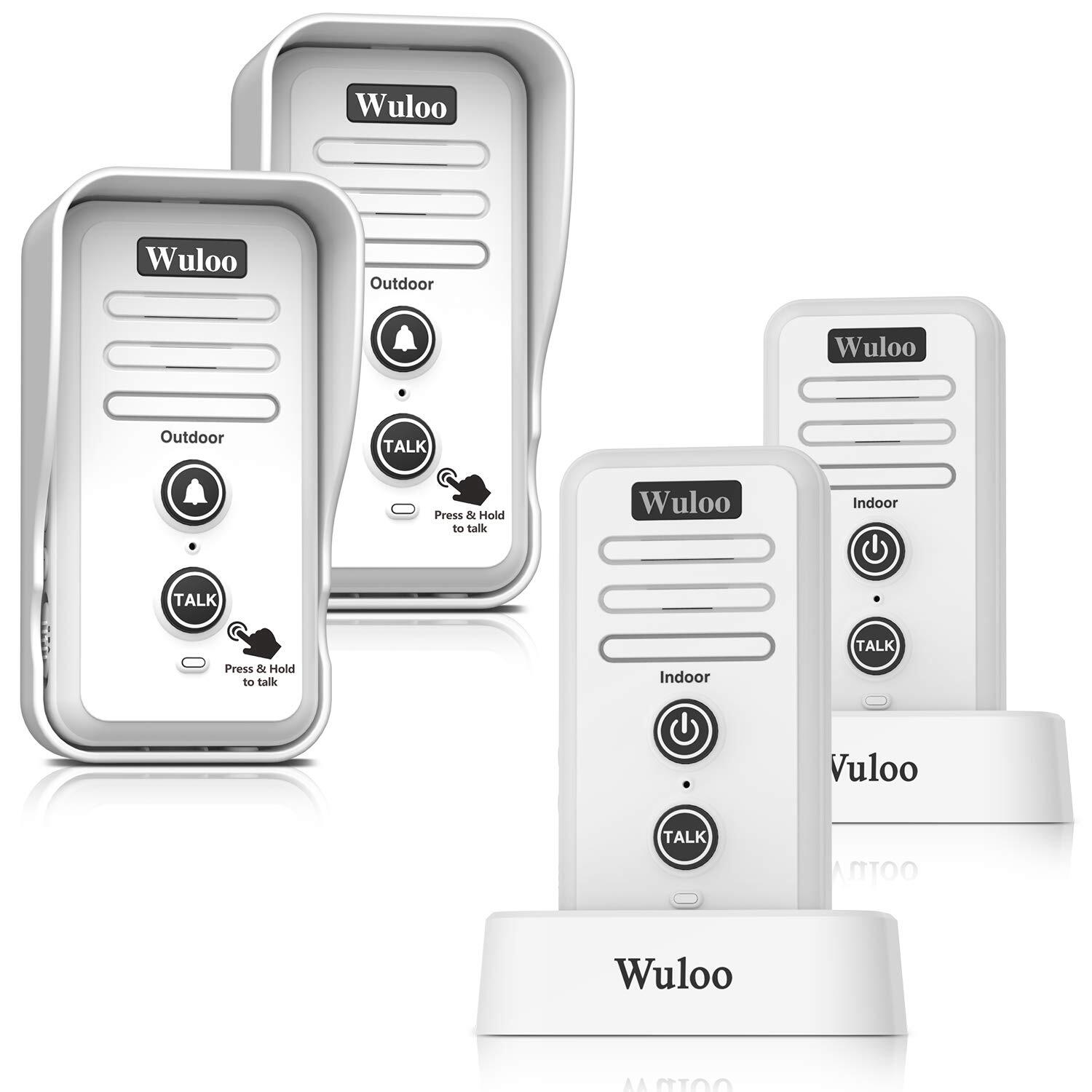 Wuloo 1/2Mile Wireless Doorbell Intercoms for home warehouse factory Security