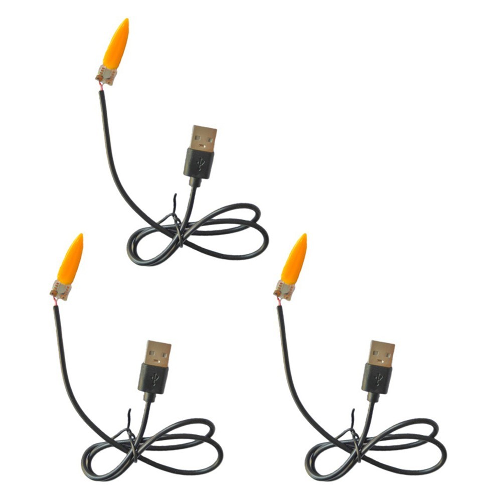 Orange Black USB 5V Flame Lamp Set of 3 for Multi Location Ambient Light Use
