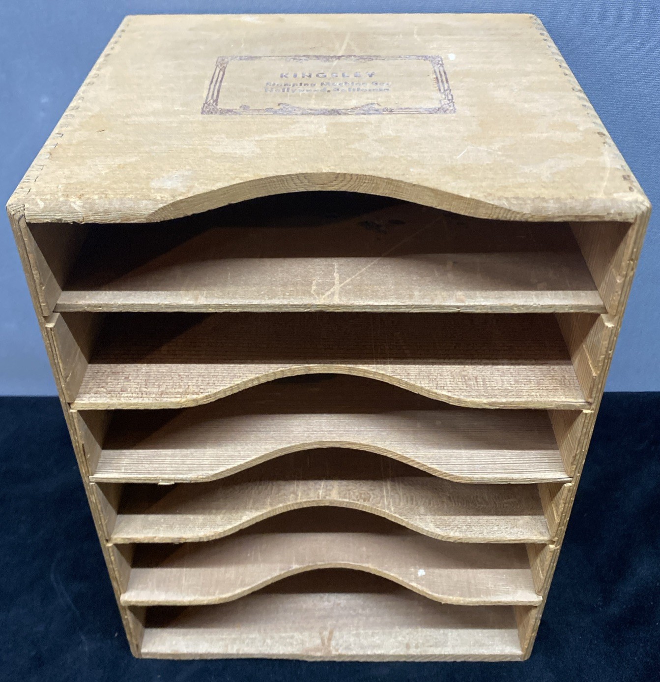 Kingsley Machine Co Wooden Storage Unit Holds 6 Boxes