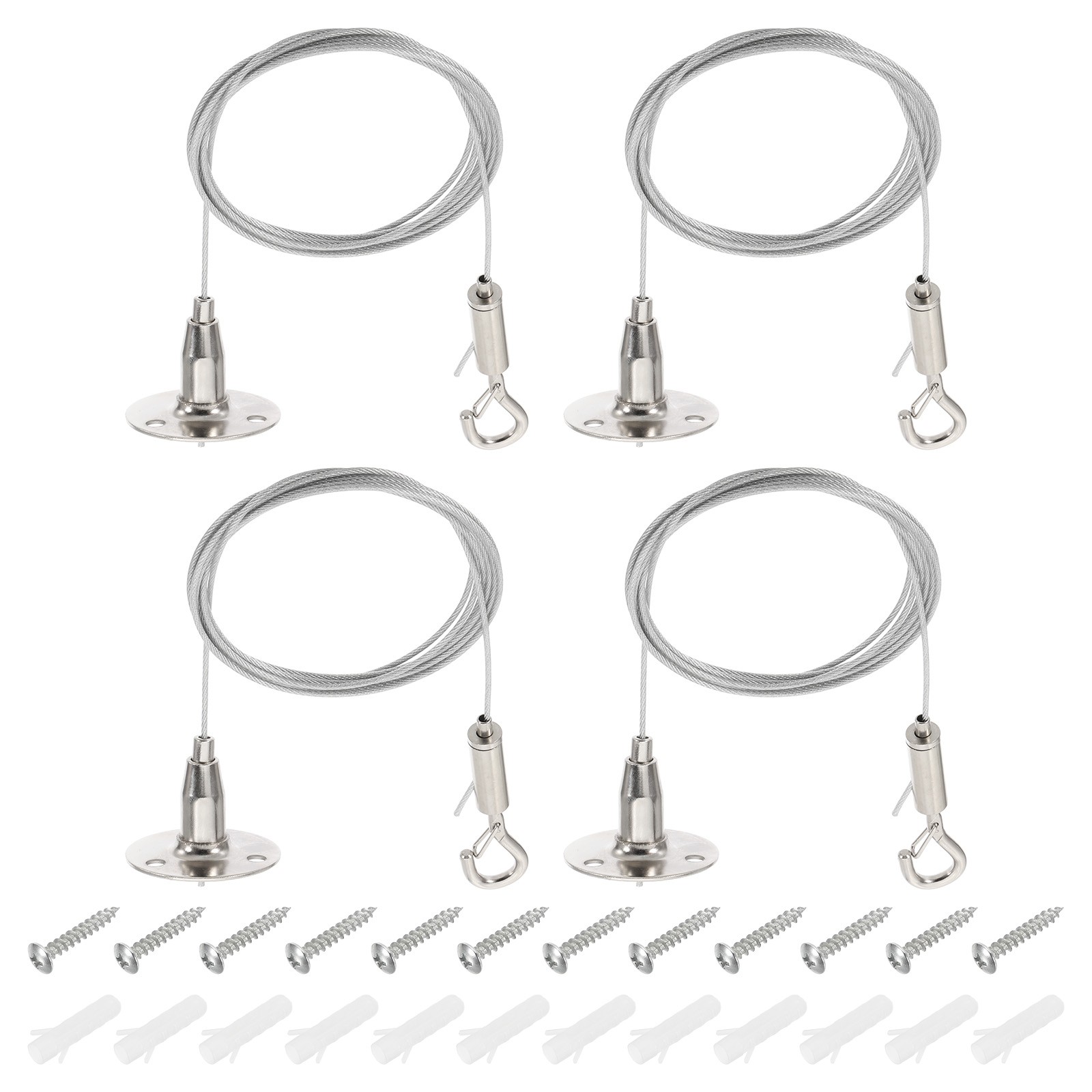 4 Pcs 2m x 1.5mm Heavy Duty PVC Coated Picture Hanging Wire with Hanging Disc