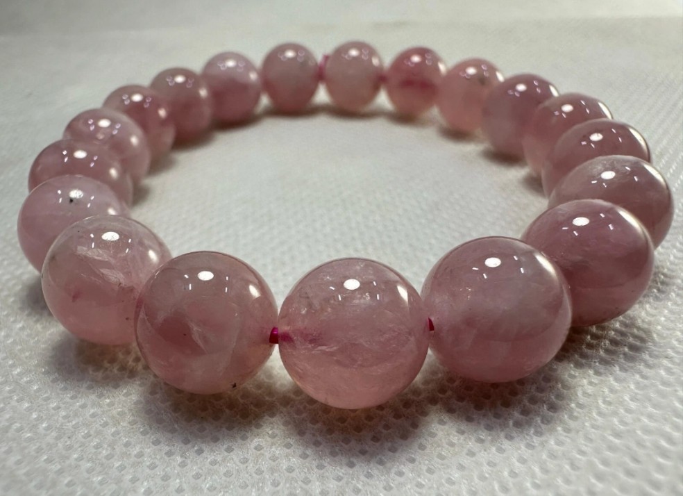 Top Quality Gemstone Rose Quartz Stretchable Bracelet Handmade