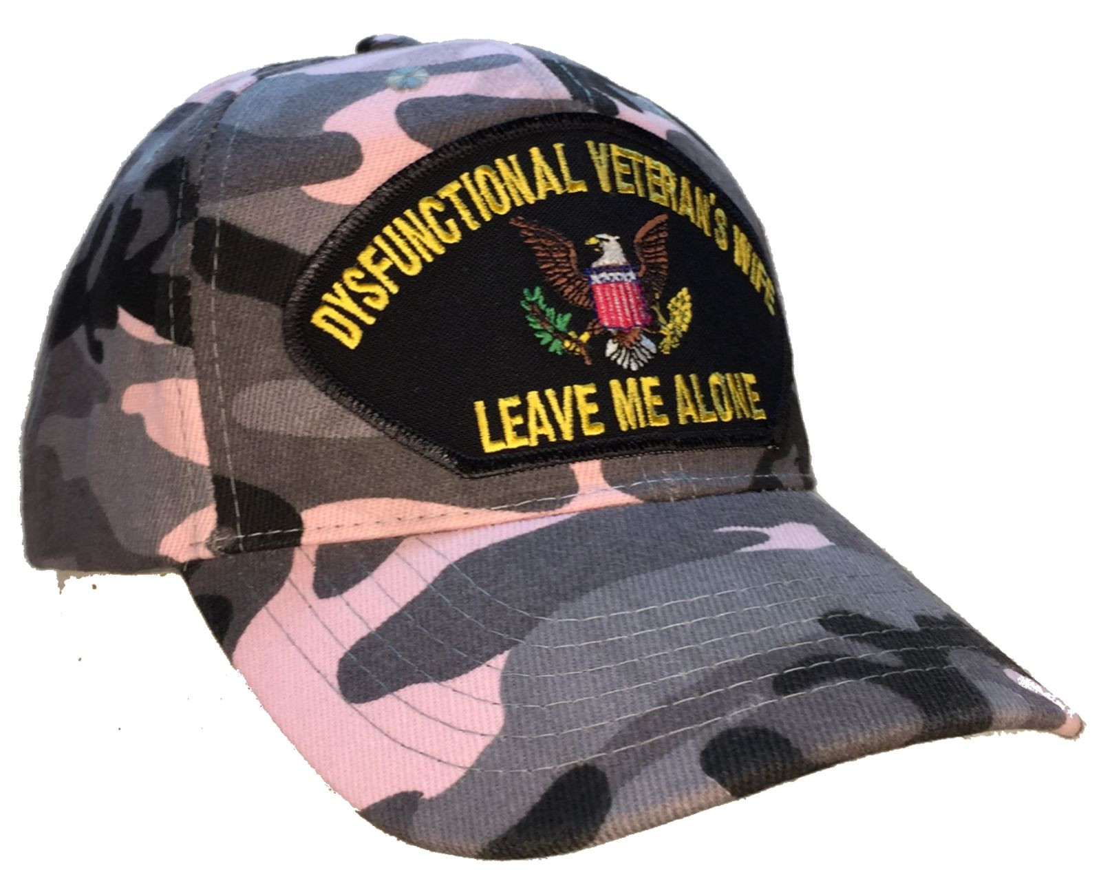 DYSFUNCTIONAL VETERAN'S WIFE HAT - BLACK and PINK CAMO