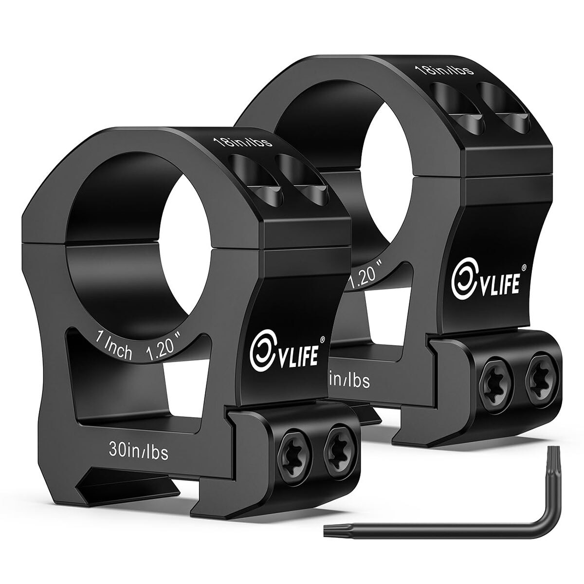 High Profile 1"/25.4MM Precision Scope Ring Mount Compatible with Picatinny Rail