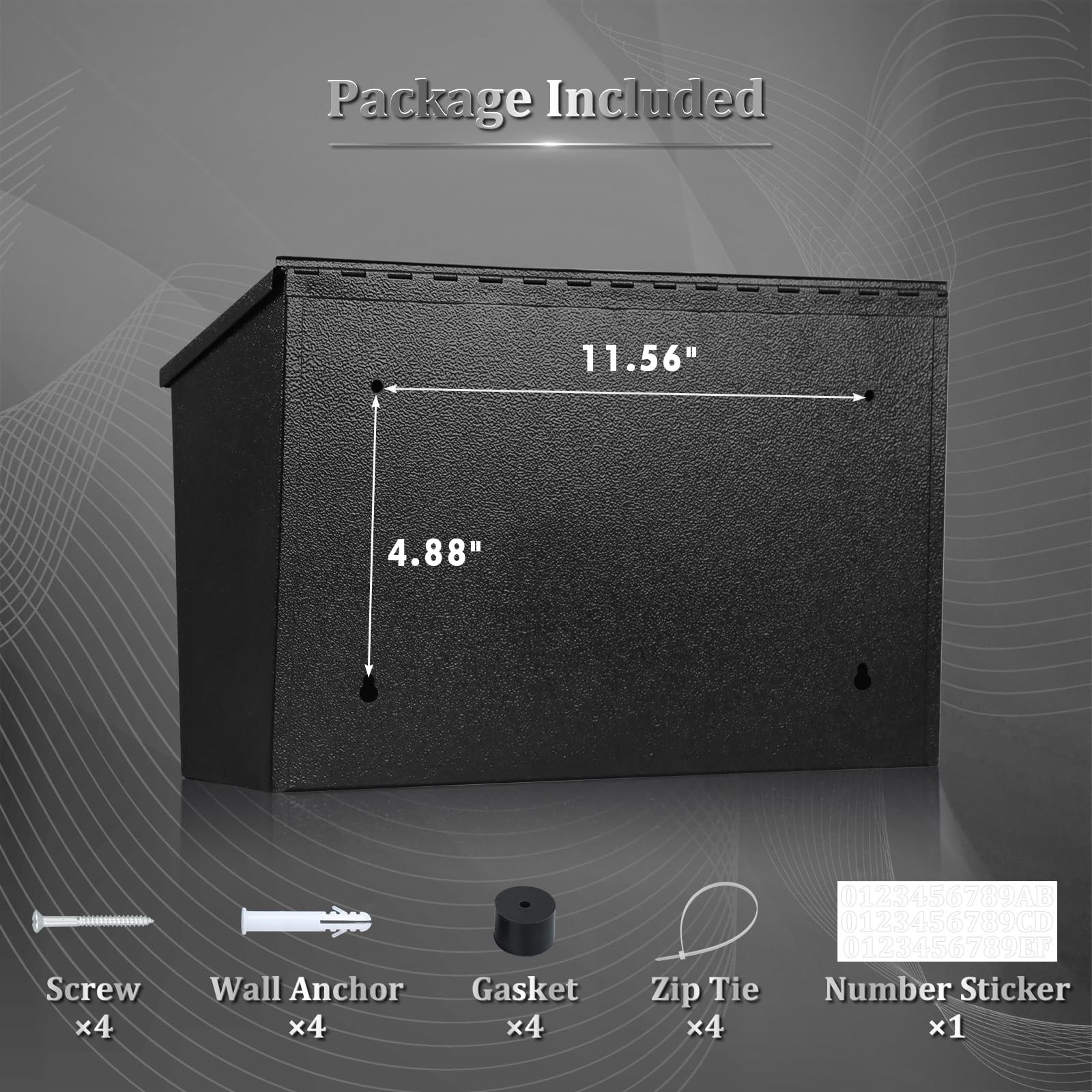 Wall-Mount Mailbox Large Mailbox for Post Rust-Proof Galvanized Steel Box for Ou