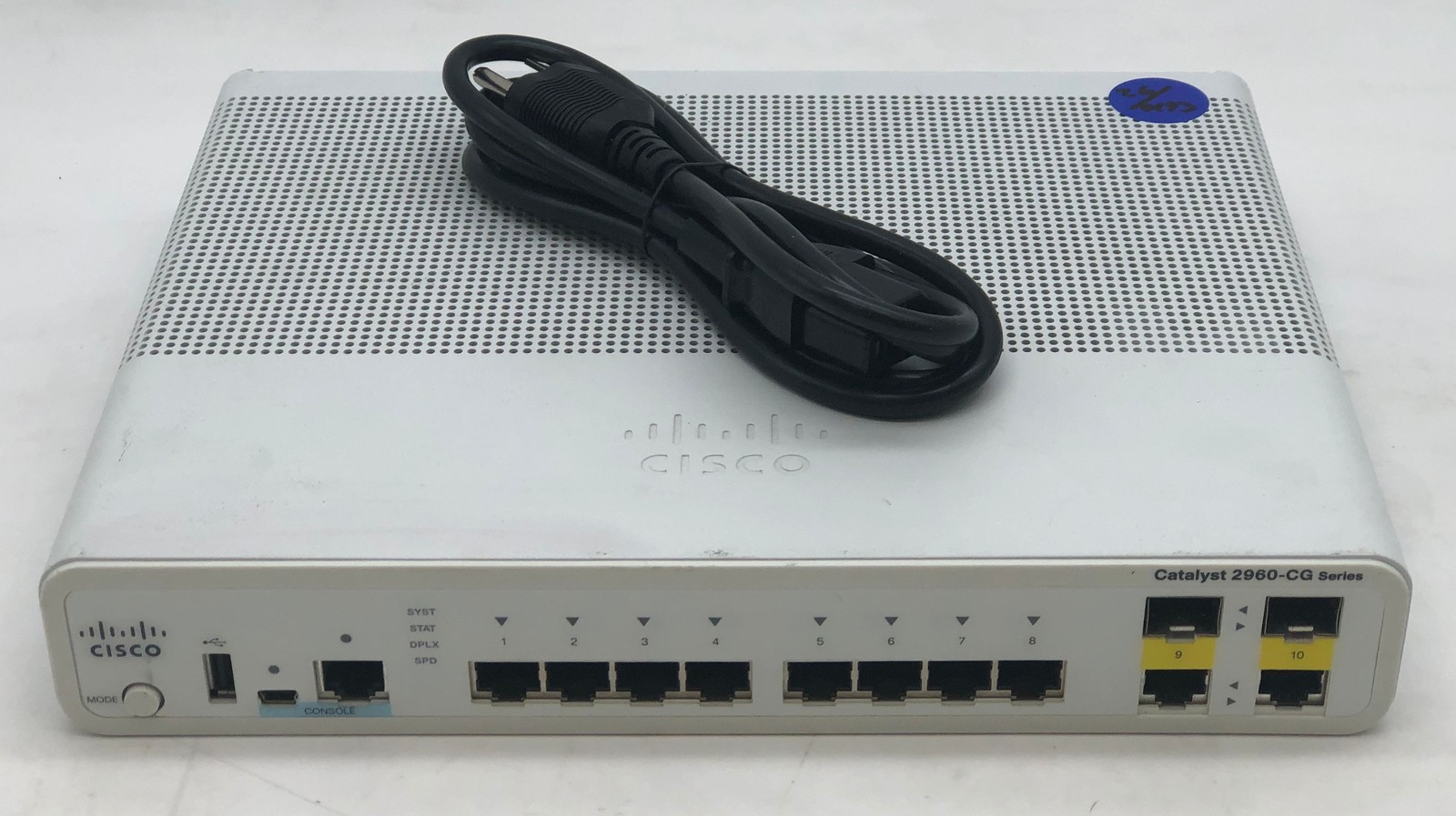 Cisco Catalyst 2960-CG Series 8-Port Switch WS-C2960C-8TC-L V02 & Power Cord