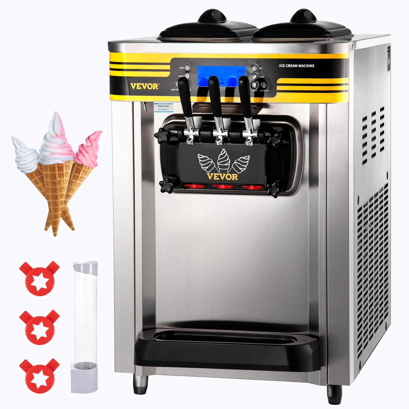22-30 L/H Soft Ice Cream Machines Desktop Freezing Equipment Vending Machine