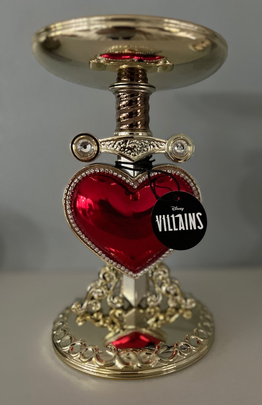 Bath & Body Works Evil Queen Pierced Heart Pedestal 3-Wick Candle Holder NEW