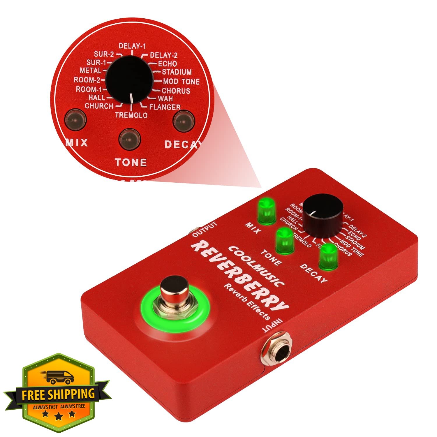 Coolmusic Digital Guitar Multi Effects Pedal 16 Effects True Bypass