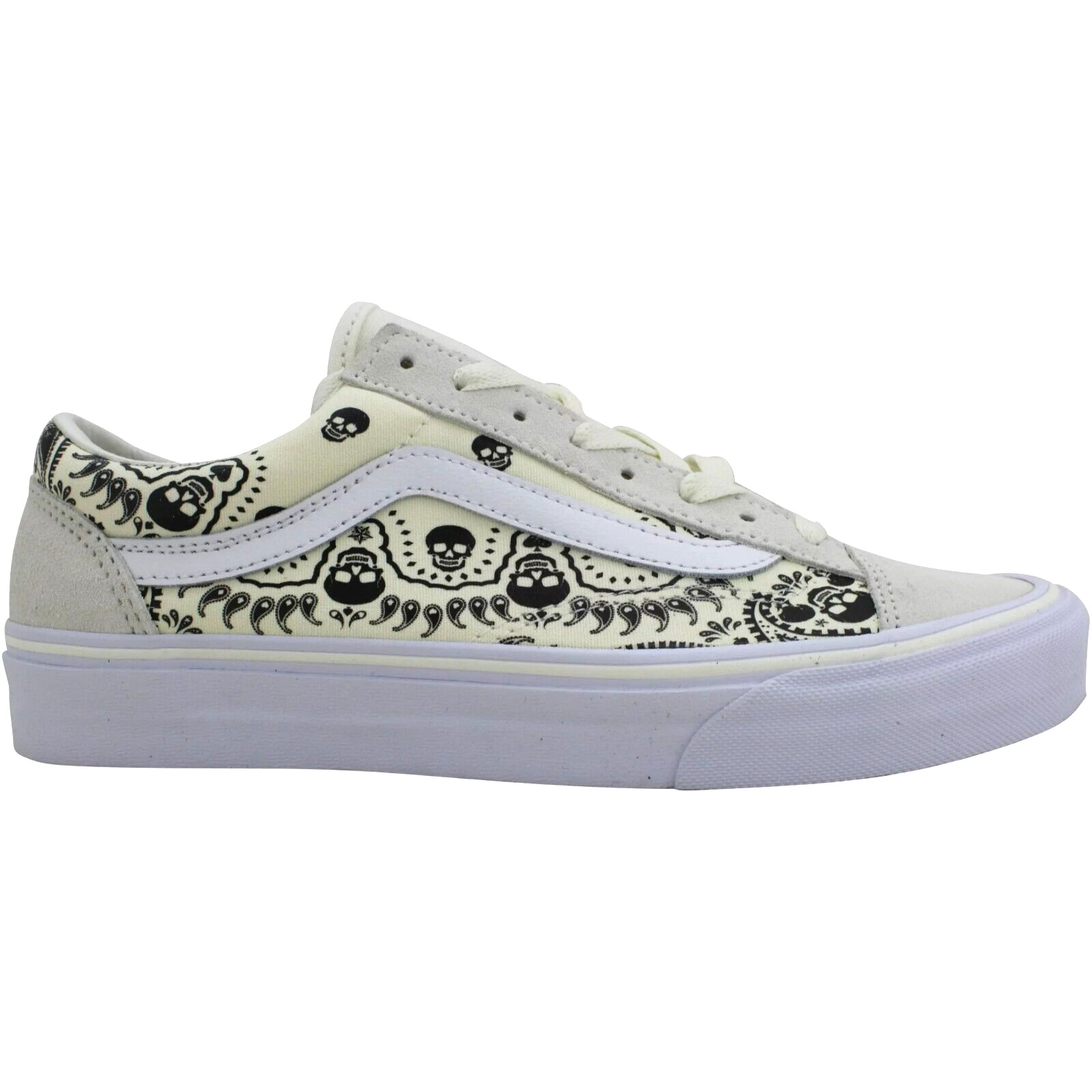 Style 36 (Bandanas) Classic White/Black Skull Casual Sneakers- VANS