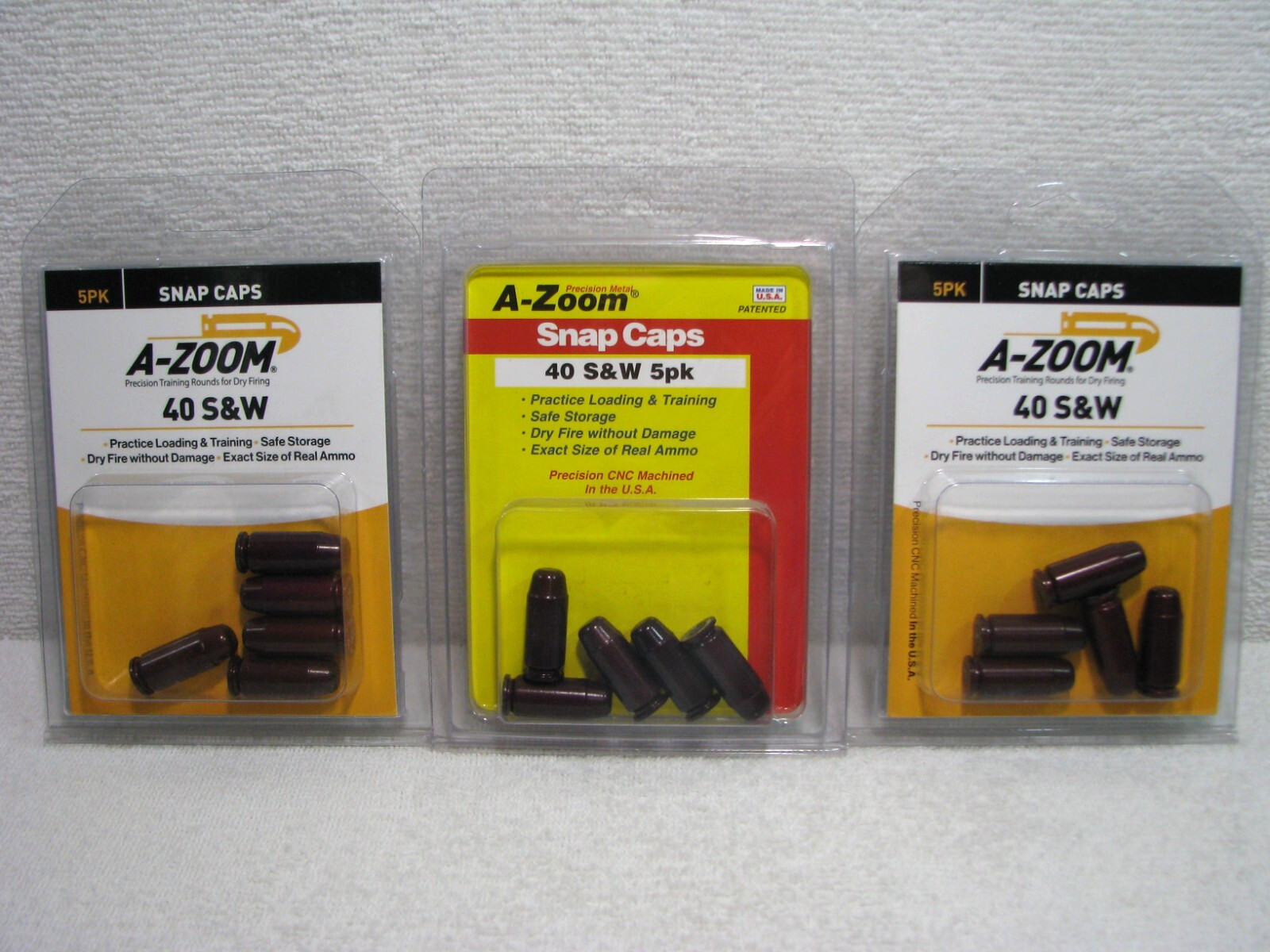 A-Zoom Snap Caps .40 S&W Red Aluminum Metal Pack Of 5 Caps  15114