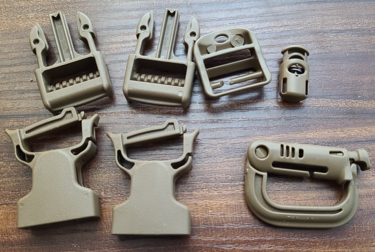 ITW nexus Buckles, Glides, Gimloc , Cordloc Replacement Set for 1" Strapes