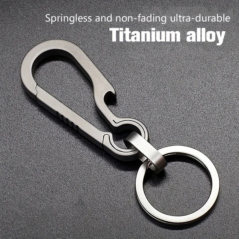 Titanium Carabiner Keychain + Bottle Opener EDC Camping Hiking Fishing Travel