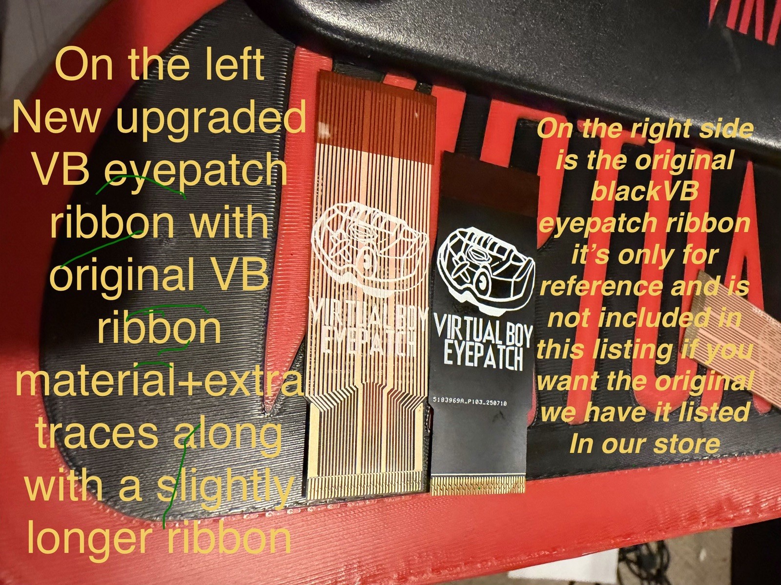Virtual Boy Eyepatch Eyepiece (1) Flex Ribbon Cable Replacement DIY Repair Read!