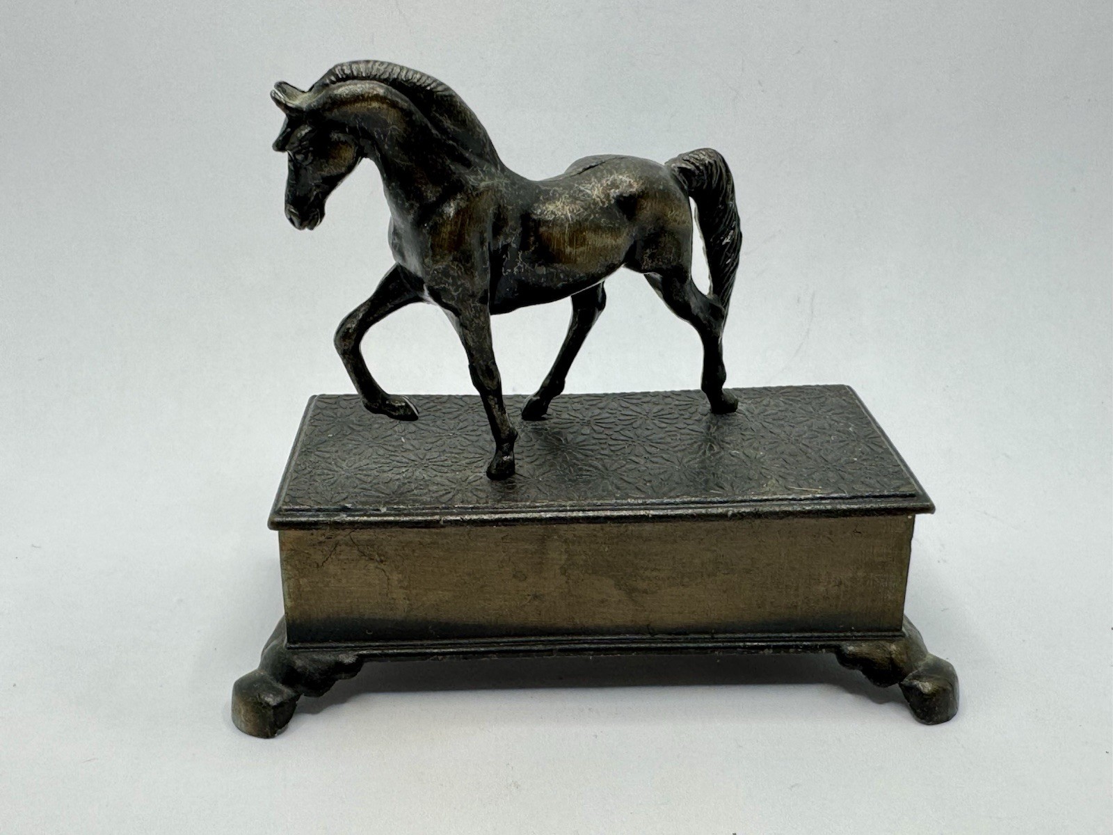 Vintage Metal Brass Pencil Sharpener Small Prancing Horse Collectible Hong Kong