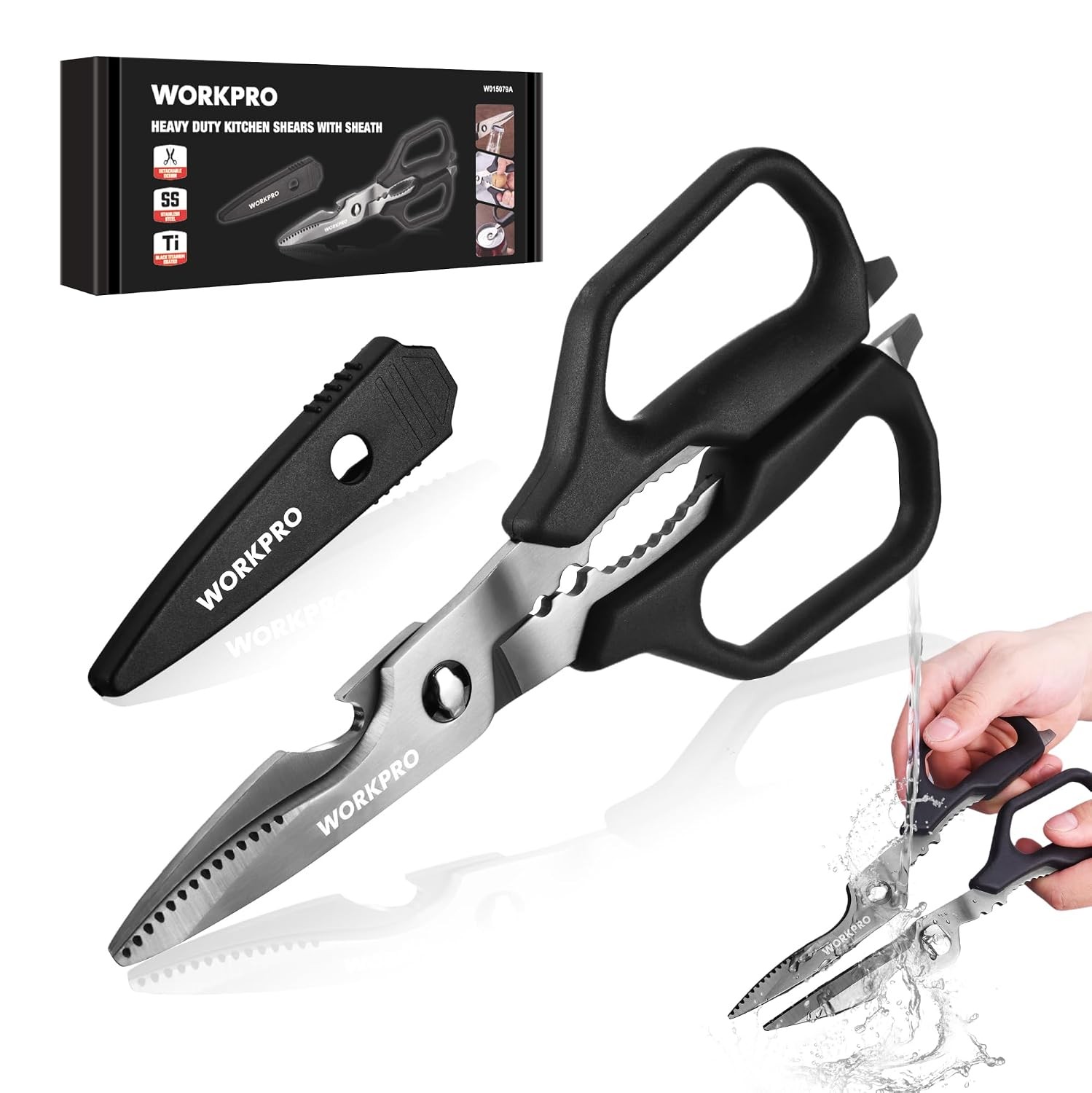 Titanium Coated All Purpose Kitchen Shears Detachable Utility Scissors Set