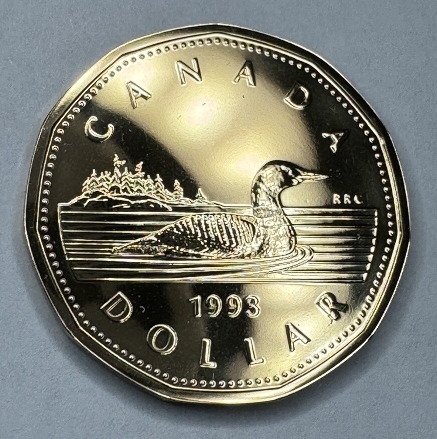 1993 Canada Proof-Like "Canadian Loon" $1 Dollar Loonie Coin from RCM Set. Nice!