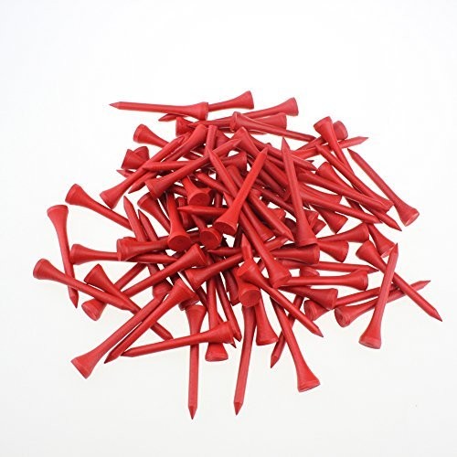 Crestgolf Professional 2 1/8" Deluxe Wood Golf Tees 100pcs(Red)