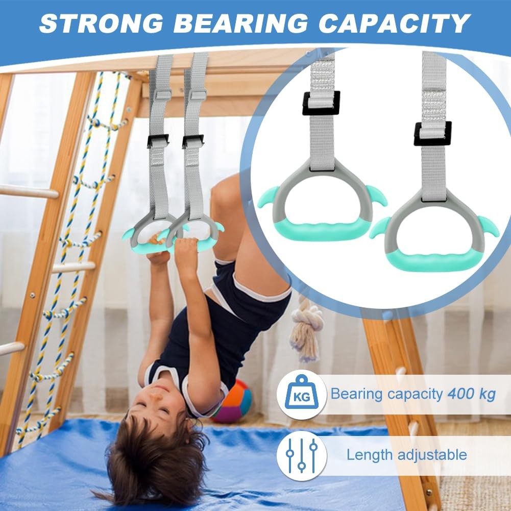 Gymnastics Rings for Kids Home Exercise, Fitness Children Trapeze Bar Pull Up...