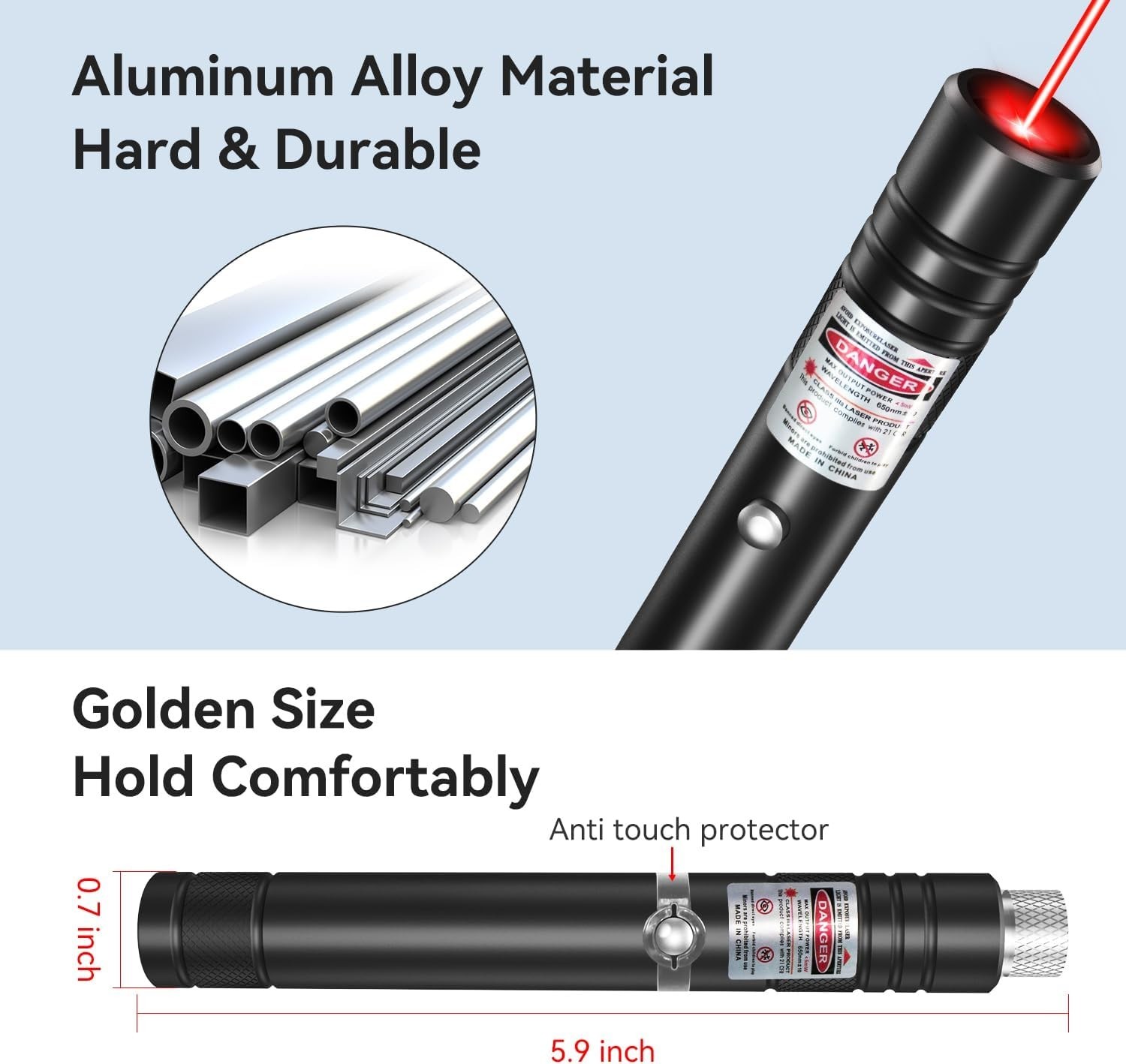 High-Power Rechargeable Red Laser Pointer - 2 Pack for Outdoor & Presentations