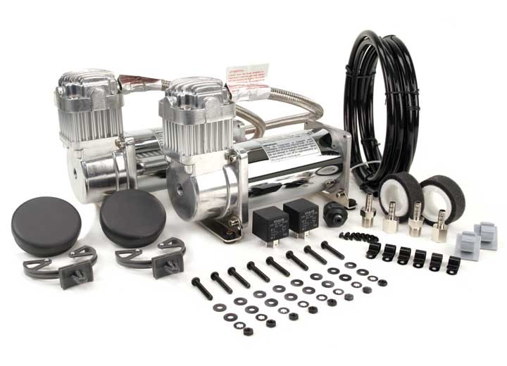 Viair 40013 Dual Chrome 400C Value Pack (400C/2, 110/145 Switch, 40 Amp Relay/2)