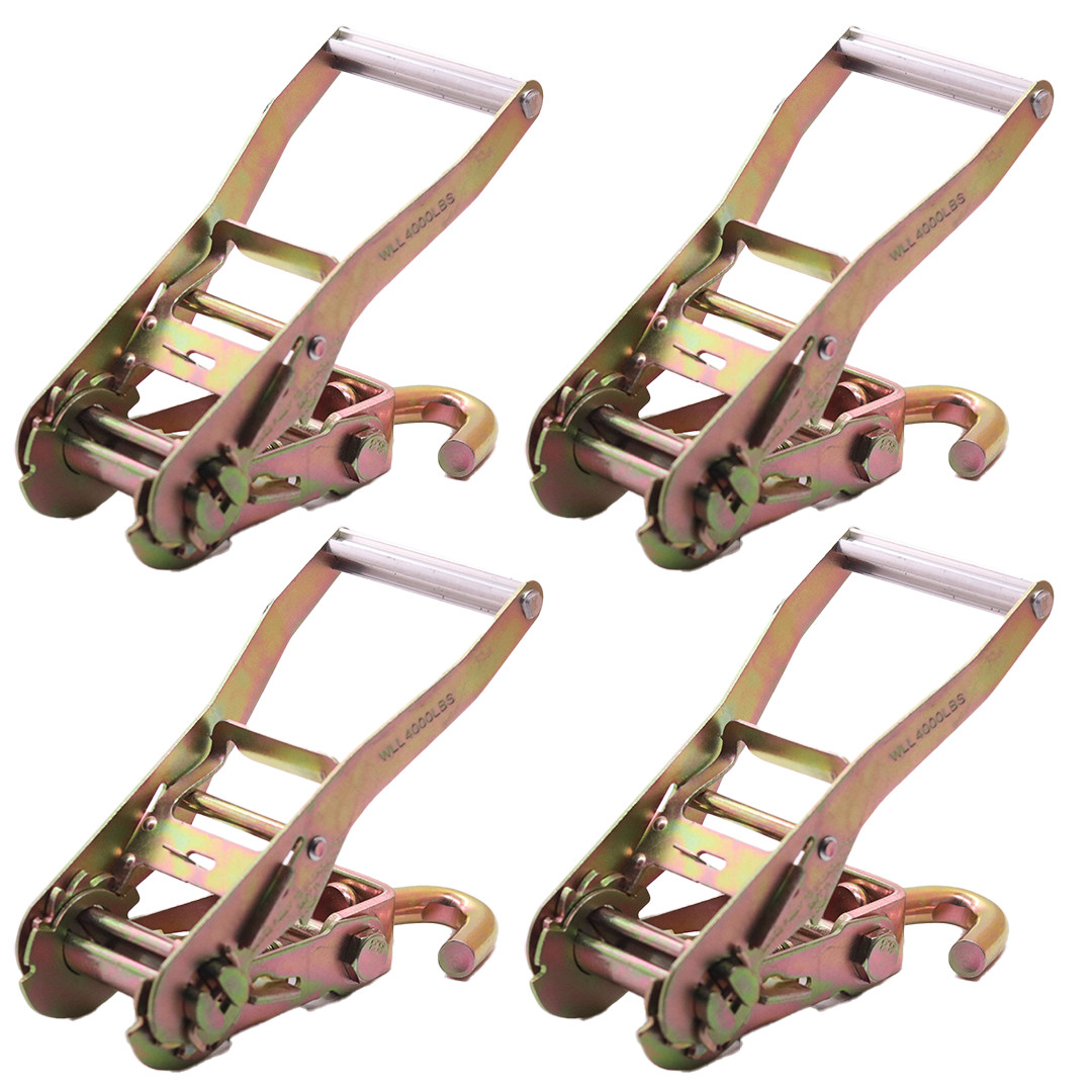 BXR Ratchet with Swivel Hook, Double Locking Ratchet Tie Down 4 Pack