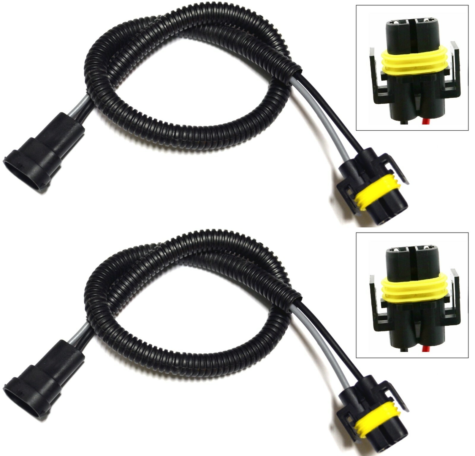 Extension Wire P S H11 Two Harness Fog Light Bulb Replacement Female Socket OE