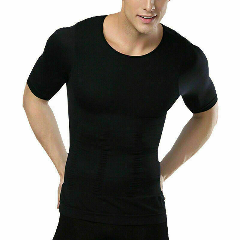 Men's Fashion Compression T-Shirt Body Shaper Crew Neck Muscle Workout Tank Top