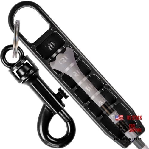 Golf Tee Height Setter Tool with 6 Adjustable 2 golf tee setter - black